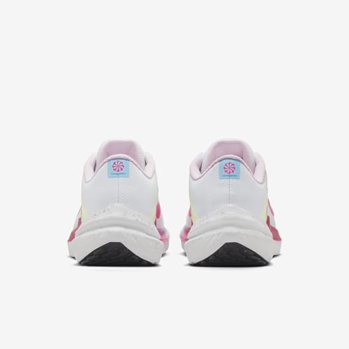 Nike Winflo 10 Women's Road Running Shoes (FZ3973-100, White/Barely Volt/Aquarius Blue/Hyper Pink) Size 11.5