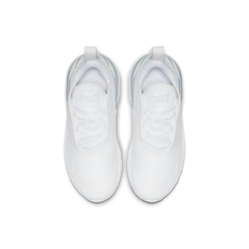 Nike Little Kids' Air Max 270 Shoes, White/White-Metallic Silver, 11C