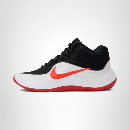 Nike Men's Precision 8 Mid Basketball Shoes, Black/Bright Crimson-White, 10