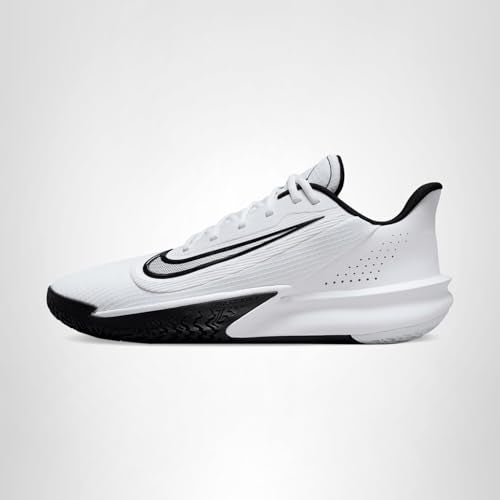 Nike Men's Precision 7 Basketball Shoes, White/Black, 10