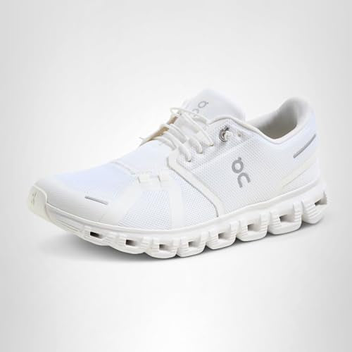 On Women's Cloud 6 Sneakers, White, 6.5 Medium US