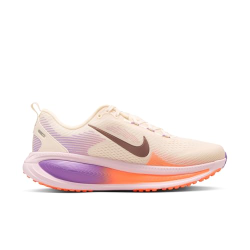 Nike Womens, Vomero 18, Chalk/Tattoo/Pink Foam/Bright Violet, 8 Medium