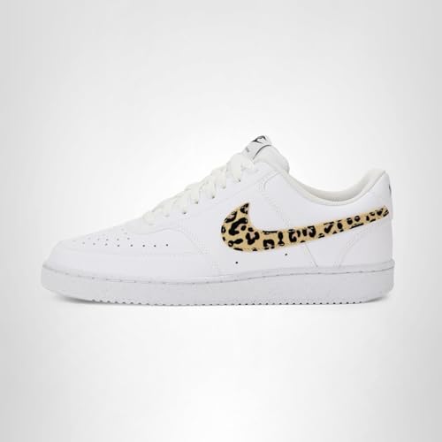 Nike Women's Court Vision Low Next Nature SE Shoes, White/Multi-Color-Black, 9