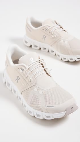 On Women's Cloud 6 Sneakers, Pearl/White, 5 Medium US