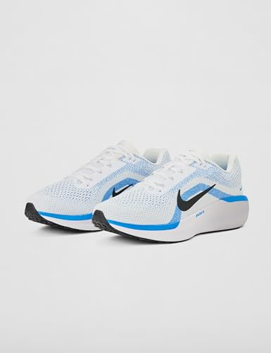 Nike Men's Winflo 11 Road Running Shoes, White/Black-Blue Hero, 11