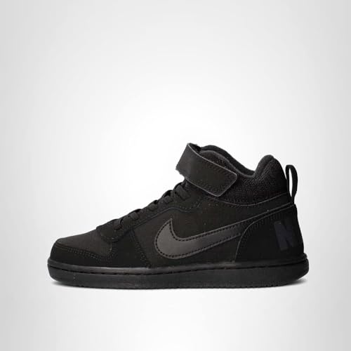 Nike Toddlers Court Borough Mid (TDV) Black/Black Basketball Shoe 4 Toddlers US