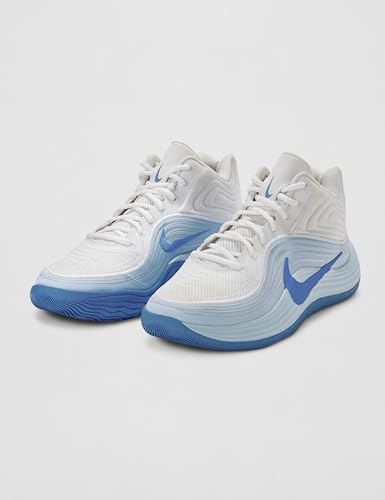 Nike Men's Precision 8 Mid Basketball Shoes, White/Royal Pulse-Hydrogen Blue, 10
