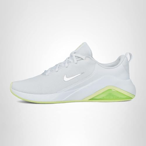 Nike Women's Bella 7 Training/Workout Shoes, White/Metallic Silver-Barely Volt, 8