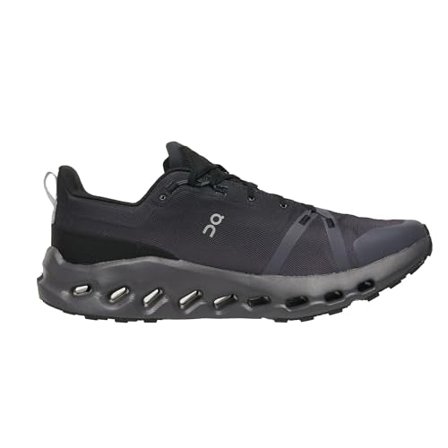On Mens, Cloudsurfer Trail Waterproof, Black/Eclipse, 12, Medium