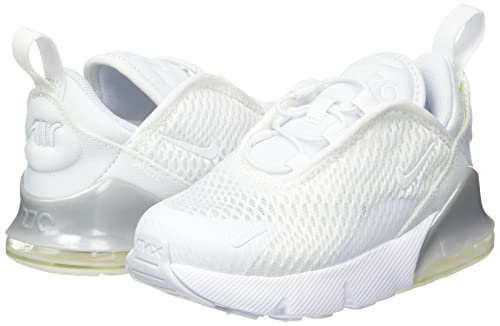 Nike Baby/Toddler Air Max 270 Shoes, White/White/Metallic Silver, 7C