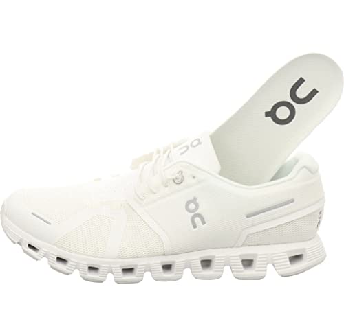 On Men's Cloud 5 Sneakers, All White, 10