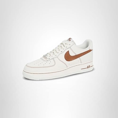 Nike Men's Air Force 1 '07 Lv8 Ess+ Sneakers, Ivory/Saddle Brown, 11.5 Medium US