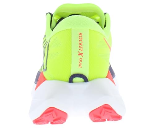 Hoka Men's Rocket X Trail Sneaker, Neon Yuzu/Neon Flame, 10.5