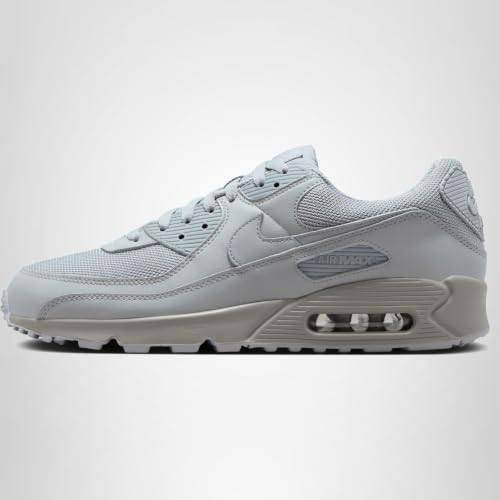 Nike Air Max 90, Men's Running Shoes, Wolf Grey Wolf Grey Wolf Grey Black, 12 US