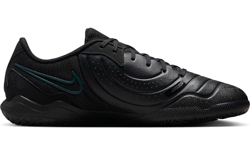 Nike Tiempo Legend 10 Academy Indoor/Court Low-Top Soccer Shoes (DV4341-002, Black/Deep Jungle/Black) Size 9