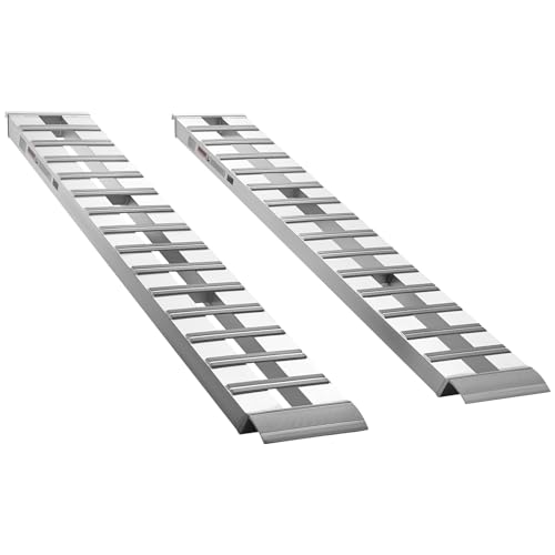 VEVOR Aluminum Trailer Ramps, 2PCS 96 x 15 in, Heavy-Duty Truck Ramp Set, 10000LBS Combined Capacity ATV Loading Ramps for Pickup Trucks, Motorcycles, Lawn Mowers, Cars, Farm Tractors, Carts