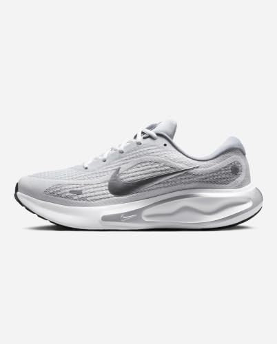 Nike Men's Journey Run Road Running Shoes, White/Metallic Silver-Black-Ashen Slate, 10.5