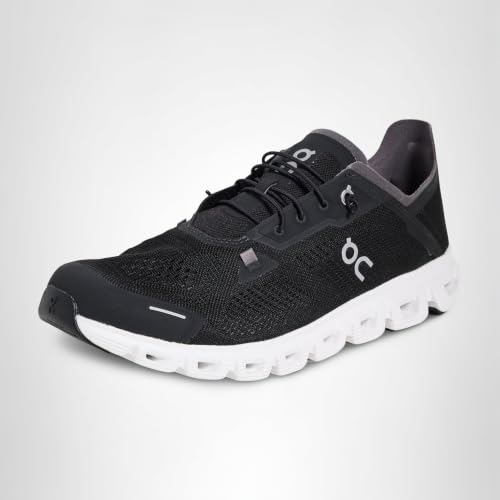 On Men's Cloud 6 Coast Sneakers, Black | White, 11 Medium US