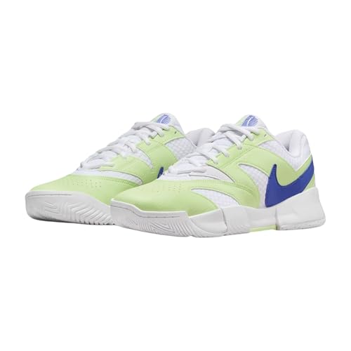 Nike NikeCourt Lite 4 Women's Tennis Shoes (White/Light Liquid Lime/Sapphire) Size 7
