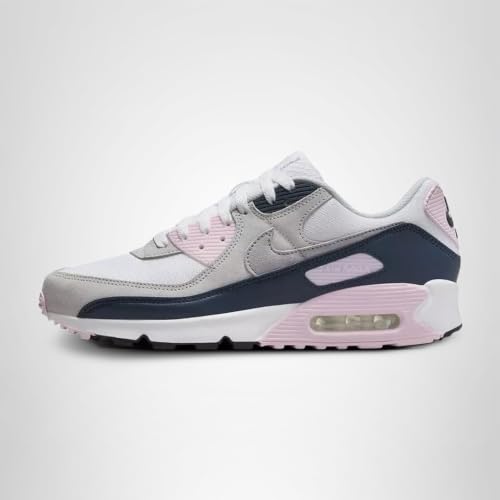 Nike Air Max 90 Men's Shoes (DM0029-106, White/Pink Foam/Armory Navy/Wolf Grey) Size 9.5
