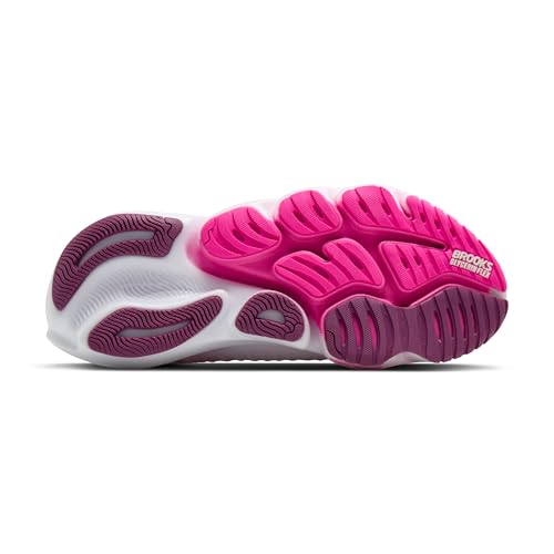 Brooks Women’s Glycerin Flex Neutral Running & Walking Shoe - White/Cyber Pink/Argyle - 8 Medium