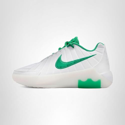 Nike Big Kid's Lebron Witness IX Basketball Shoes White/Stadium Green-White-Metallic Gold 4.5Y