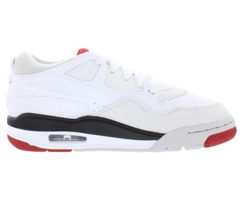 Nike Air Jordan 4 RM Big Kids' Shoes (FQ7938-102, White/Black/Neutral Grey/Varsity Red) Size 7 Big Kid