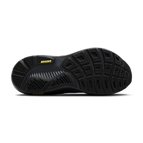 Brooks Men’s Ghost 17 Neutral Running Shoe - Ebony/Black/Yellow - 10 Medium