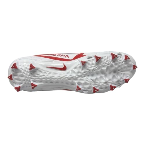 Nike Alpha Menace 4 Varsity Molded Football Cleats (White/Team Orange/Black, US Footwear Size System, Adult, Men, Numeric, Medium, 14)