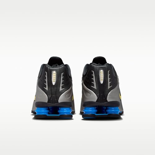 Nike Shox R4 Men's Shoes (Black/Metallic Pewter/Light Photo Blue/Canary) Size 12