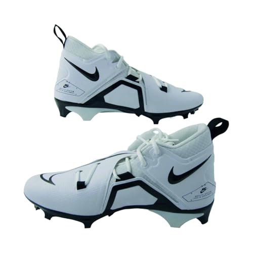 Nike Men's Alpha Menace Pro 3 Football Cleats, White/White/White/Black, 11.5