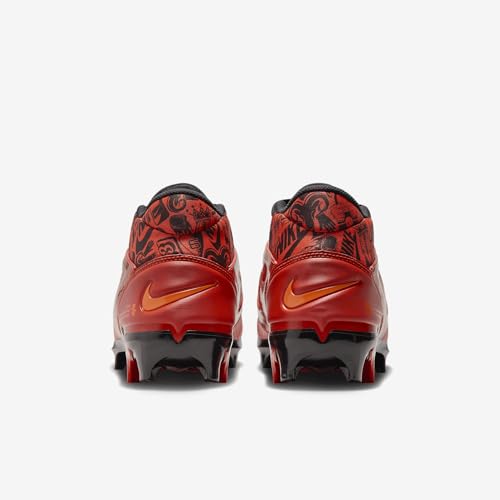 Nike Alpha Menace 4 Pro NRG Football Cleats (FQ3984-600, Picante Red/Bright Mandarin/Dragon Red/Black) Size 12