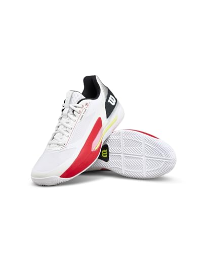 WILSON Rush Tour 5 Clay Men's Tennis Shoe - White/Black/Infrared, Size 9