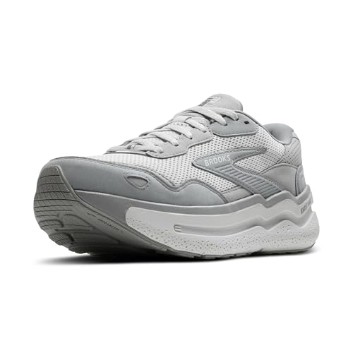Brooks Men’s Ghost Max Suede/Leather Neutral Running & Walking Shoe - Primer Grey/Oyster/Alloy - 9 Medium