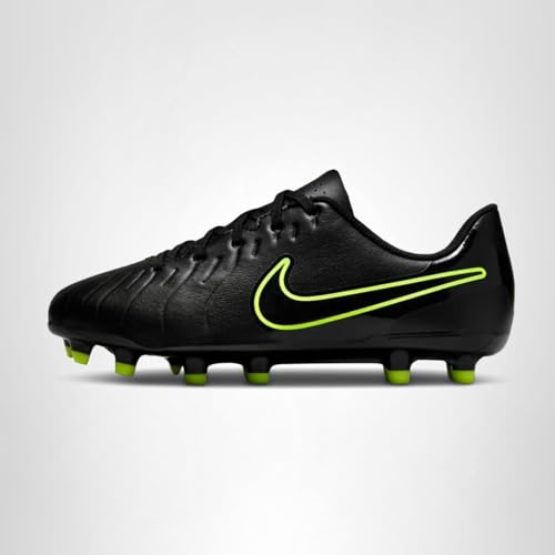 Nike Unisex Kid's Jr. Tiempo Legend 10 Club Multi-Ground Low-Top Soccer Cleats (Little Kid/Big Kid) Black/Volt 3.5 Medium