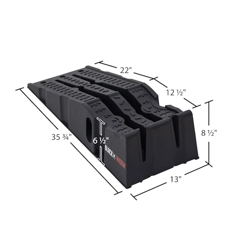 Black Widow Car Service Ramps for Oil Change, 8,000 lb GAWR, 6.25" Lift