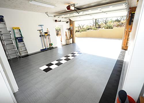 Big Floors GarageTrac Garage Floor Tiles, Interlocking Garage Flooring, Diamond Pattern Non-Slip Heavy-Duty Copolymer Modular Tile, Easy Install (Graphite, 48 Pack of 12 x 12" Tiles, 48 Sq Ft)