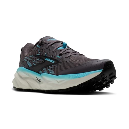 Brooks Women's Cascadia 19Sneaker, Rabbit Black Bluefish, 9 US