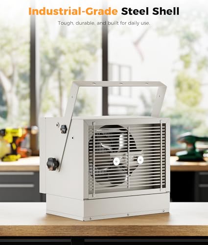 Oylus Electric Garage Heater for Indoor Use - 5000W, 240V Wall/Ceiling/Floor Mounted Shop Heater, Dual Overheat Protection & 3 Adjustable Angles, Industrial Heavy-Duty Heaters for Workshop, Warehouse