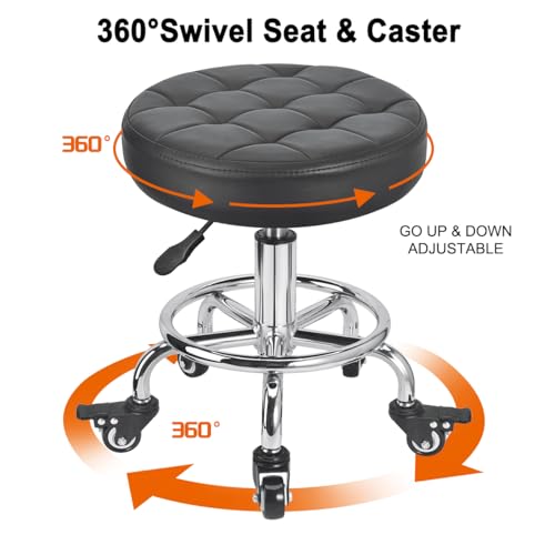 FLOLXNB Garage Mechanic Stool with Storage Tray,Low Height Rolling Shop Stools, Rolling Mechanics Seat Chair Height Adjustable, Rolling Shop Chair, Work Stool Creeper Seat (Style 2)