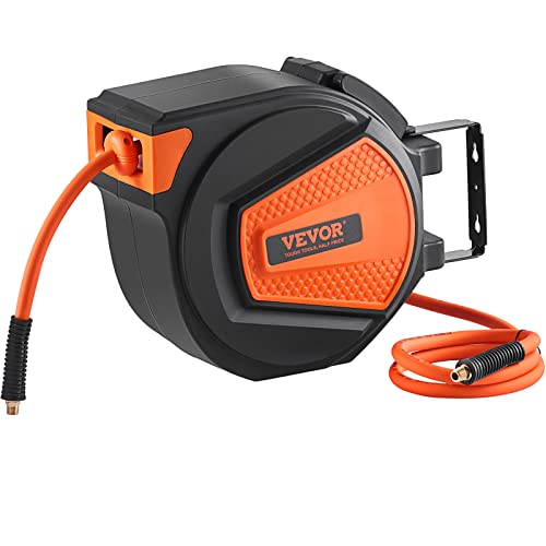 VEVOR Retractable Air Hose Reel 3/8IN x 50FT Hybrid Air Hose Max 300PSI