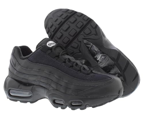 Nike Air Max 95 Grade School Running Shoes (Black/Black/Anthracite/Black) (II4053-001, Grey/White) Size 6.5