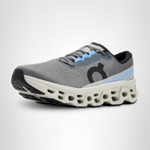 On Men's Cloudmonster 3 Sneaker, Rock/Silver, 12