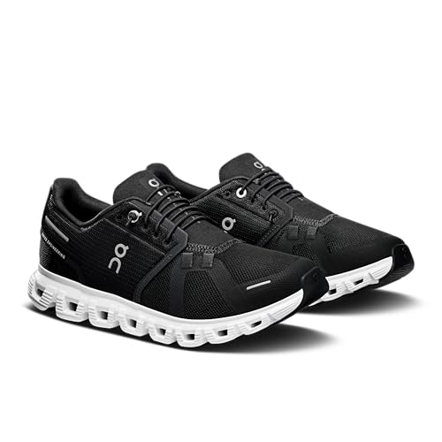 On Women's Cloud 6 Sneakers, Black | White, 8 Medium US