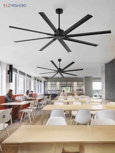 ZMISHIBO 84 Inch Heavy-Duty Ceiling Fan without Light, 8 Aluminum Blades
