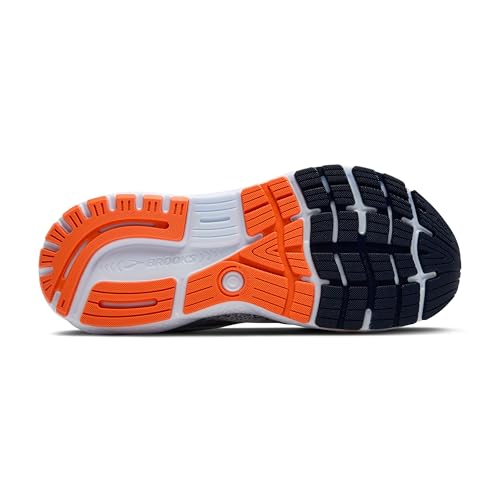 Brooks Men’s Ghost 16 Neutral Running Shoe - White/Peacoat/Orange - 12 Medium