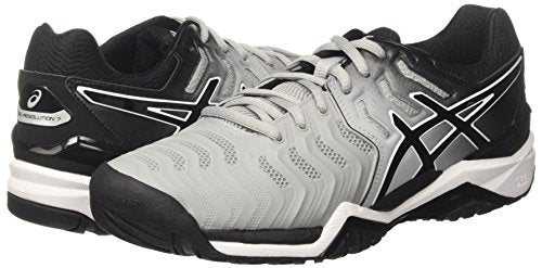 ASICS Gel-Resolution 7 Mens Tennis Shoes E701Y Sneakers Shoes (UK 6 US 7 EU 40, mid Grey Black White 9690)