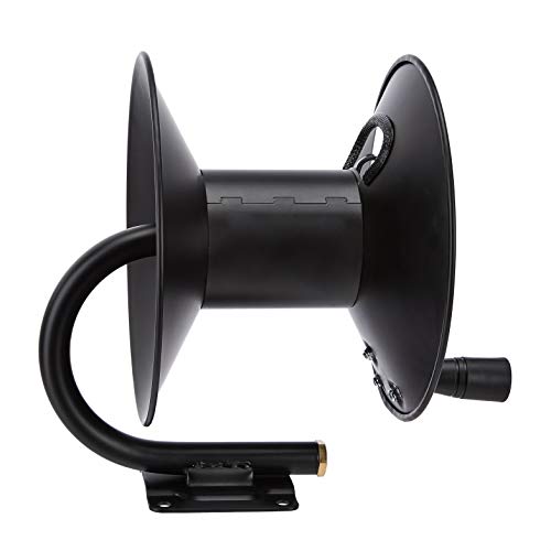 Amazon Basics Retractable Air Hose Reel - Fits 3/8-Inch 50-Feet Air Compressor Hoses, Portable, Works Well, 300PSI, Black, Hoses Excluded, Not for Water/Pressure Washers