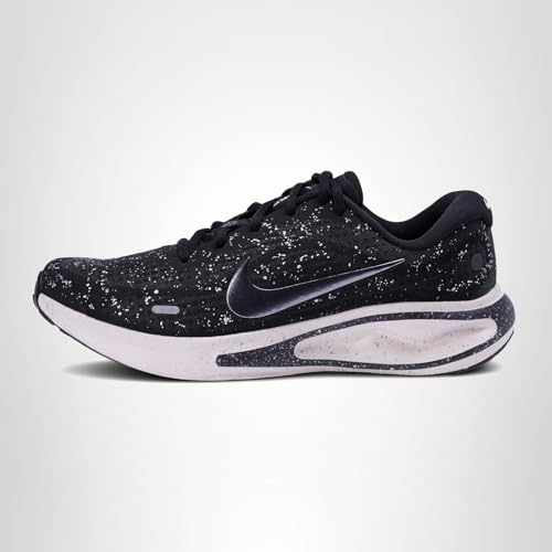 Nike Women's Journey Run Road Running Shoes, Black/Metallic Dark Grey-Metallic Silver, 8