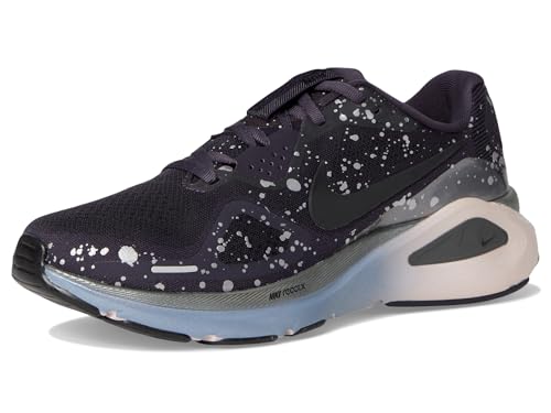 Nike Women's Structure 26 Run Cave Purple/Black/Metallic Dark Grey/Silt Red/Metallic Silver 8 Medium